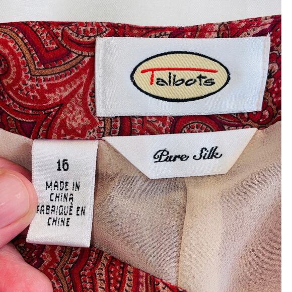 Talbots Pure Silk Top & Pants‎ Set - Women's Size 16 - Wide Leg Pants w/ Top - Picture 10 of 16